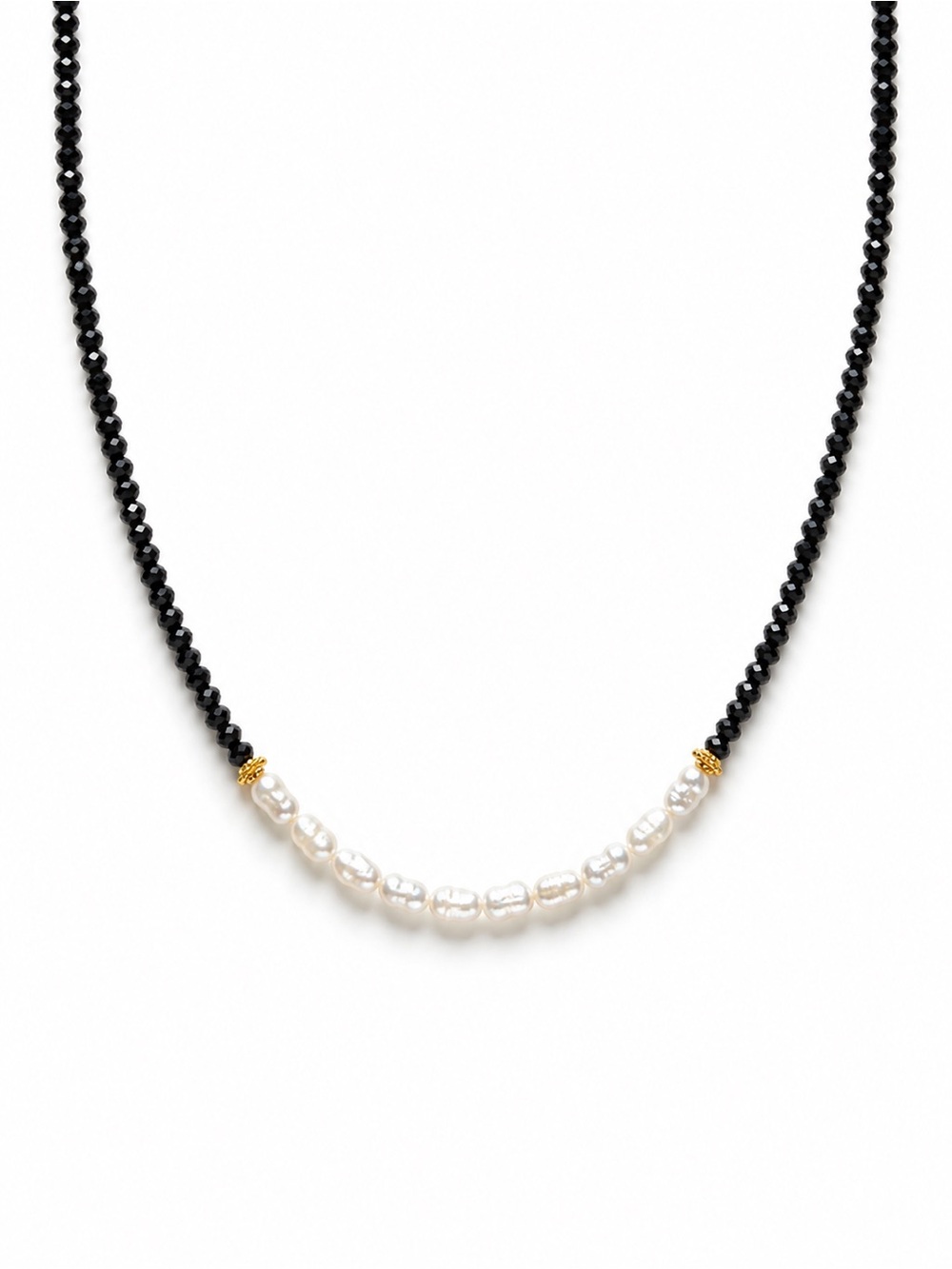 Black Spinel and Freshwater Pearl Necklace #78